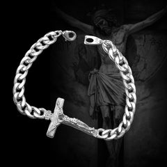 Christliches Kreuz kubanisches Kettengliederarmband