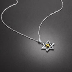 Sterling Silber Kreuz Stern David Halskette Männer Frauen