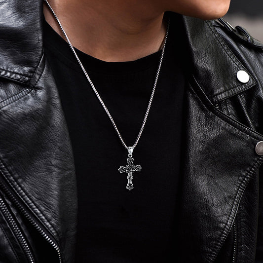 Vintage Kruzifix Kreuz Halskette Jesus Anhänger Männer