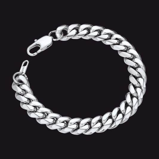 Panzerarmband aus Edelstahl mit kubanischen Gliedern