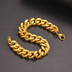 Thick Cuban Chain Link 5/7/9/12mm Width Bracelet