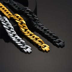Armband mit kubanischer Gliederkette, 8/12/17 mm Breite