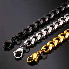 Unisex 9MM Chunky Cuban Link Chain Bracelets Gift Bracelet