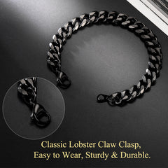 Unisex 9MM Chunky Cuban Link Chain Bracelets Gift Bracelet
