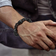 Gothic Totenkopf Dickes kubanisches Kettengliederarmband