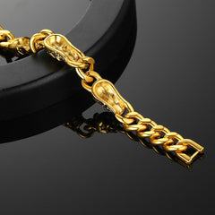 Gothic Totenkopf Dickes kubanisches Kettengliederarmband