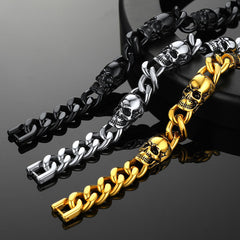 Gothic Totenkopf Dickes kubanisches Kettengliederarmband
