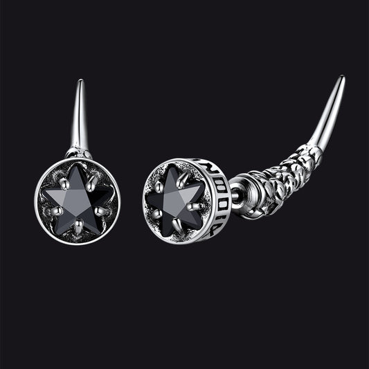 Brincos de pino Viking Rune Viking Nordic Star Rune Fang para homens