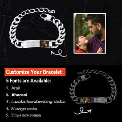 Personalisiertes Namensschild Cuban Link Chain Bild Geschenkarmband