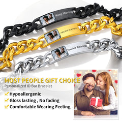 Personalisiertes Foto-Armband mit kubanischem Kettenglied und Bild als Geschenk