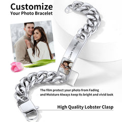 Personalisiertes Foto-Armband mit kubanischem Kettenglied und Bild als Geschenk