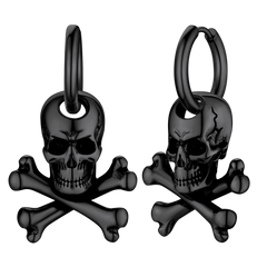 Punk Skull Crossbone Hoop Earrings Gift for Men