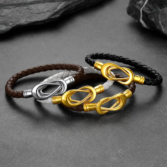 Lederarmband mit magnetischem Unendlichkeitsverschluss