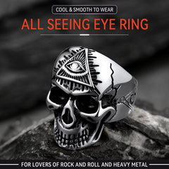 Anel de caveira Eye Providence masculino