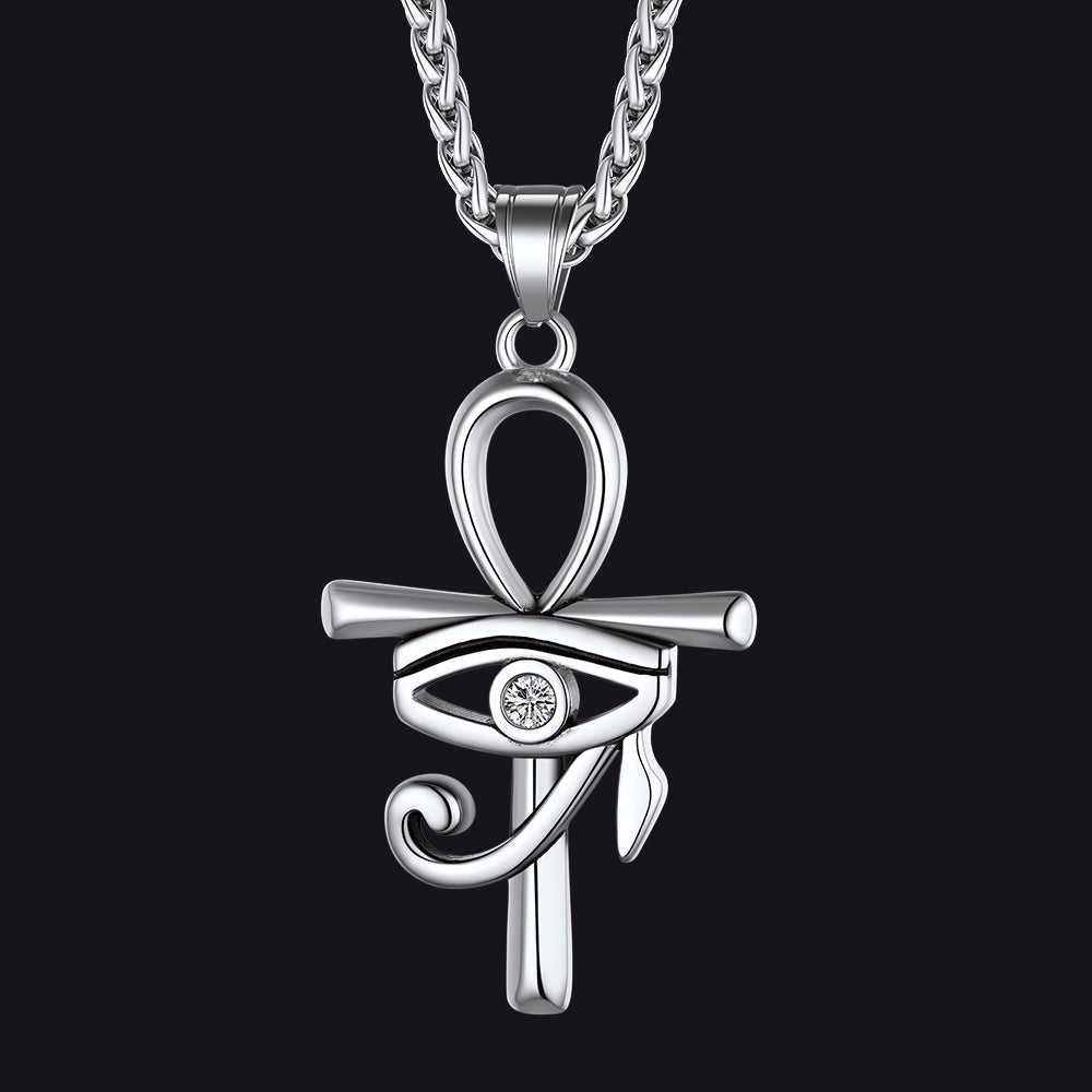 Ägyptisches Ankh-Kreuz Halskette Anhänger Auge Horus