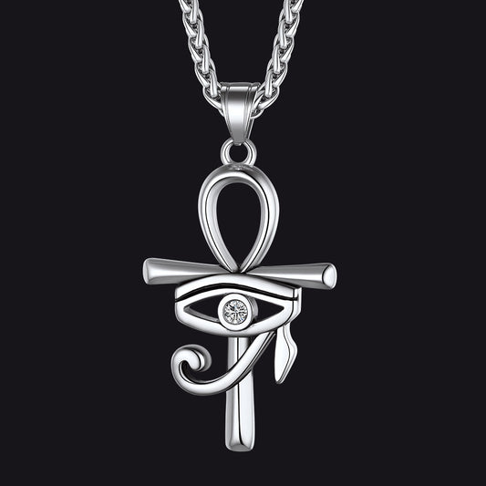 Ägyptisches Ankh-Kreuz Halskette Anhänger Auge Horus