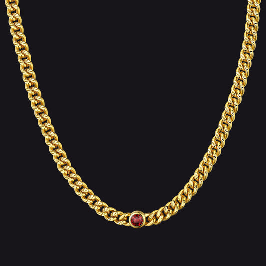 Gargantilha com corrente de ouro e pedra de nascimento de 45 mm para mulheres