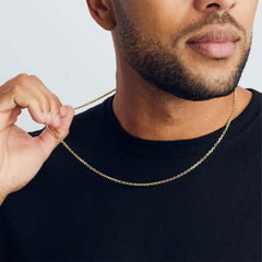 Rolo Cable Chain Necklace for Women Men 2MM Width