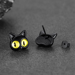 Brinco de gato preto para mulheres/homens