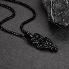 Colar com pingente de coruja celta e amuleto, joia masculina
