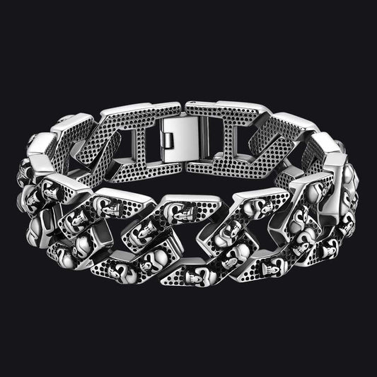 Gothic Chunky Skull Kette Edelstahl Armband