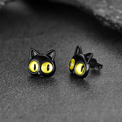 Brinco de gato preto para mulheres/homens
