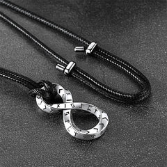 Viking Mobius Infinity Halskette Verstellbare Lederkette Herren