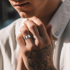 Anel masculino de carboneto de tungstênio com oração do Senhor Cristão 8 mm