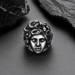 Mythology Medusa Snake Stainless Steel Ring Men Women