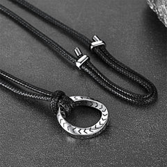 Viking Mobius Circle Lederhalskette Verstellbare Lederkette Herren