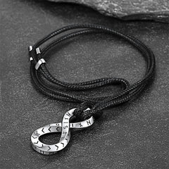Viking Mobius Infinity Halskette Verstellbare Lederkette Herren
