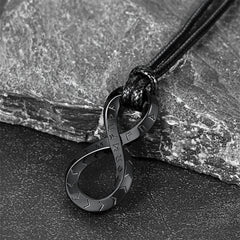 Viking Mobius Infinity Halskette Verstellbare Lederkette Herren