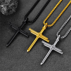 Christliche Nagelkreuz-Anhänger-Halskette für Herren