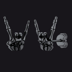 Brincos de esqueleto Rock Hand para homens