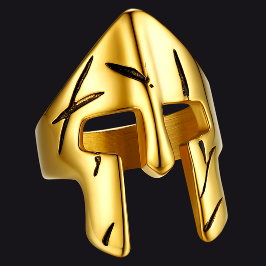 Spartan Warrior Mask Helmet Ring Men