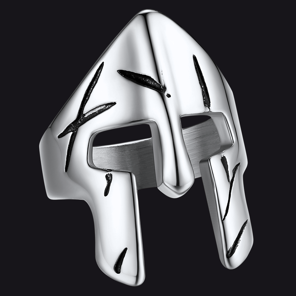 Spartan Warrior Mask Helmet Ring Men