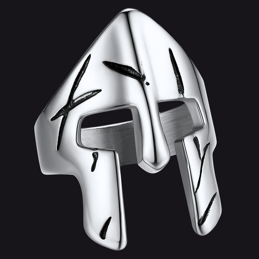 Spartan Warrior Mask Helmet Ring Men