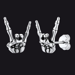 Brincos de esqueleto Rock Hand para homens