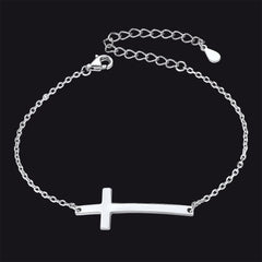 casaivy Sterling Silber Seitliches Kreuz / Armband