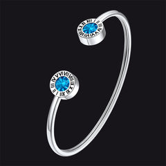 Pulseiras com pedras de nascimento e algarismos romanos