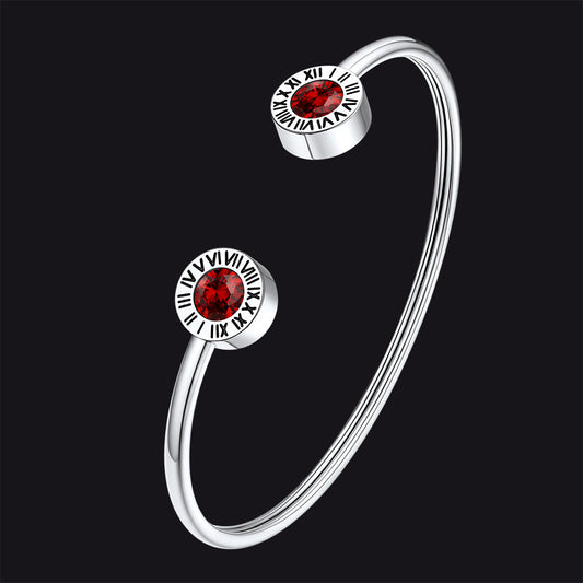 Armband mit römischen Ziffern und Geburtssteinen