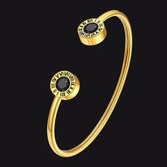 Pulseiras com pedras de nascimento e algarismos romanos
