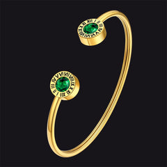 Pulseiras com pedras de nascimento e algarismos romanos