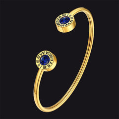 Pulseiras com pedras de nascimento e algarismos romanos