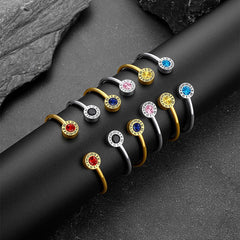 Pulseiras com pedras de nascimento e algarismos romanos