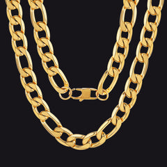 Figaro-Gliederkette, kubanische Halskette für Männer und Frauen, 4/6/9/13 mm Breite