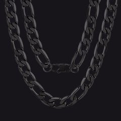 Figaro-Gliederkette, kubanische Halskette für Männer und Frauen, 4/6/9/13 mm Breite