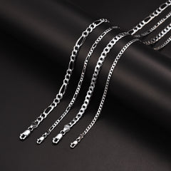Figaro Gliederkette Halskette für Damen und Herren 3mm/5mm in Sterling Silber