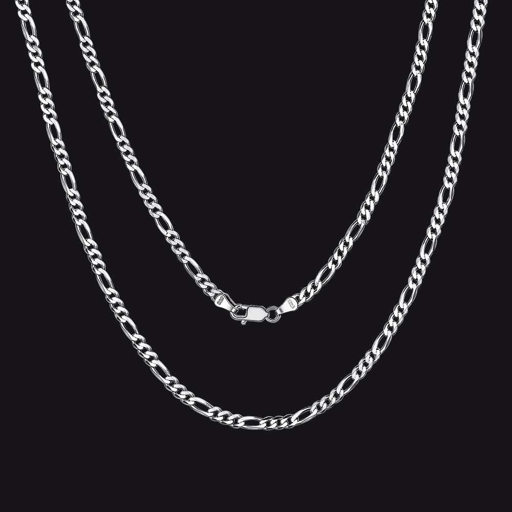Figaro Gliederkette Halskette für Damen und Herren 3mm/5mm in Sterling Silber
