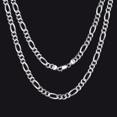 Figaro Gliederkette Halskette für Damen und Herren 3mm/5mm in Sterling Silber